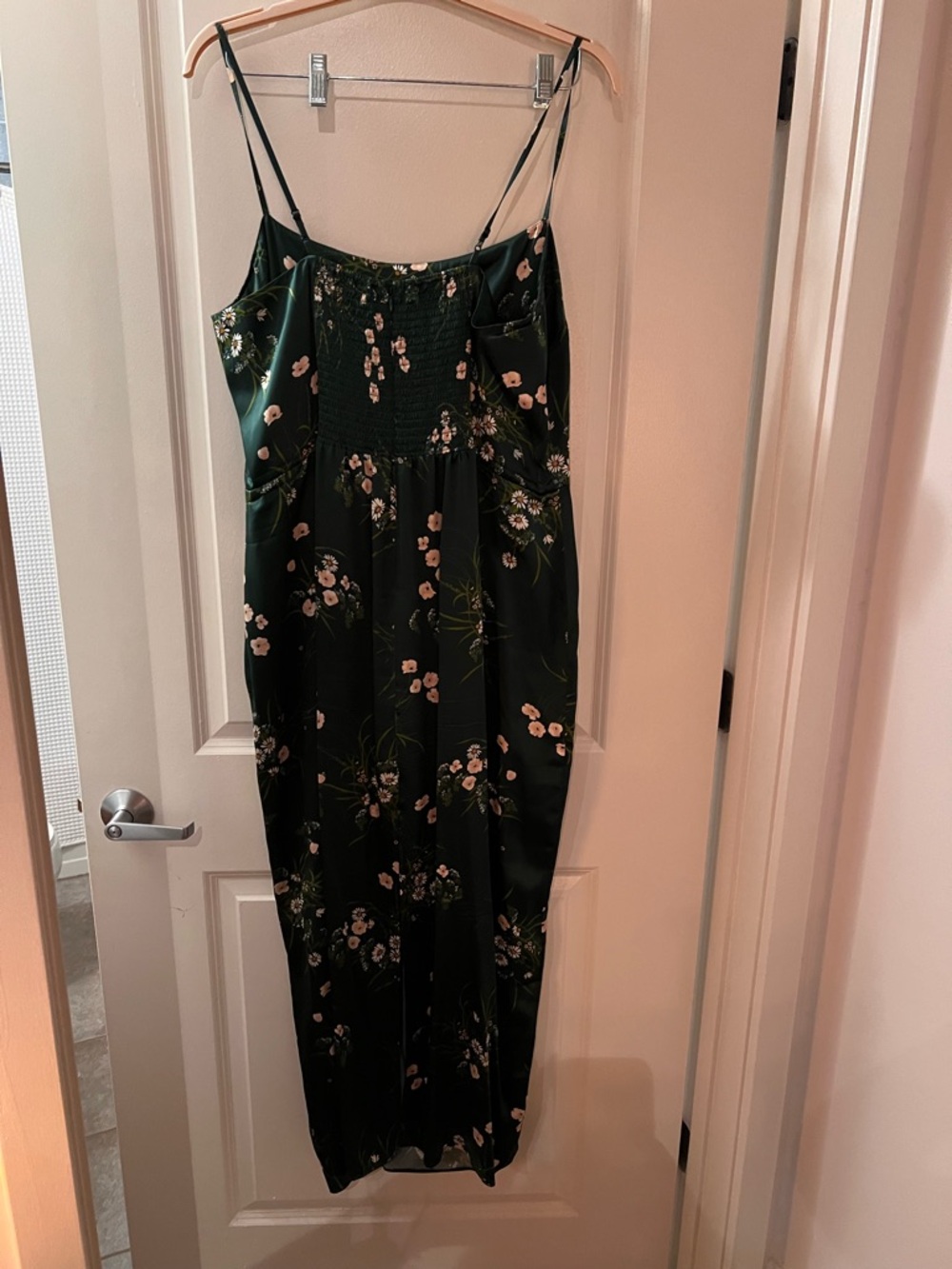 Reformation Dark Green Floral Midi Slip Dress - Picture 2 of 4